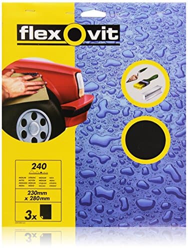 Image of Flexovit Waterproof Sanding Sheets 230 x 280 mm Medium 240 Grit (3) FLV26302