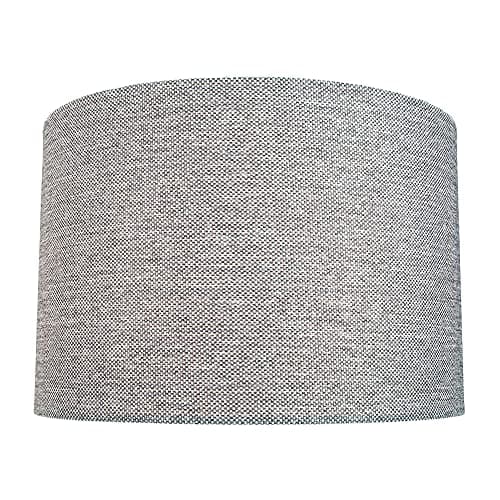 Image of Modern and Sleek 30cm Light Charcoal Grey Linen Fabric Drum Lamp Shade 60w Maximum | for Table Lamp or Pendant Rose by Happy Homewares