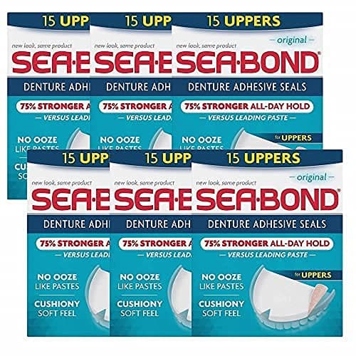 Image of Seabond Denture Fixative Seals, Original, Green, 15 Uppers, Pack of 6
