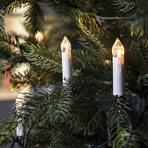 Image of Lights4fun Indoor 20 Warm White LED Christmas Candle Tree Lights with Clips – Connectable 6.3m String Fairy Lights for Christmas Trees, Holiday Decor & Home Decoration