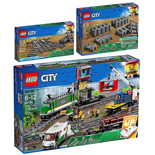 Image of E.G.L LEGO City Train Set 3pcs (60198, 60238, 60205) Cargo Train, Trains Switch Tracks
