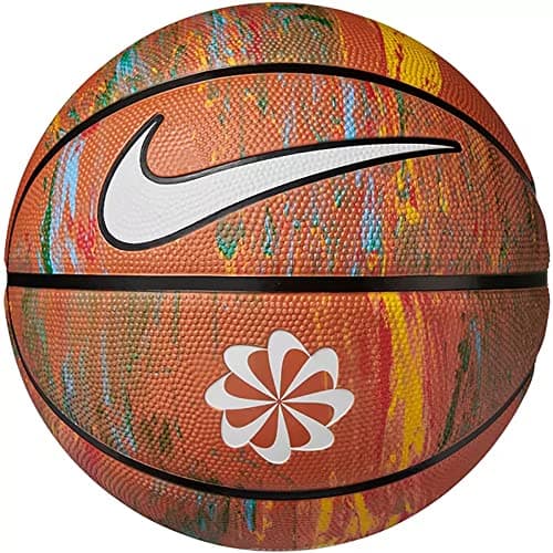 Image of Nike Everyday Playground Basketball 8P Next Nature – Outdoor Basketball Ball – Robust Street Basketball – Delivered Deflated, Multi/Amber/Black/White, 7