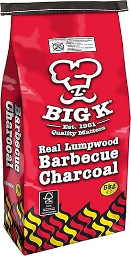 Image of Big K Lumpwood Charcoal | Authentic Barbecue Taste | Ideal For Outdoor Barbeque Grill or Camping BBQs | 5kg
