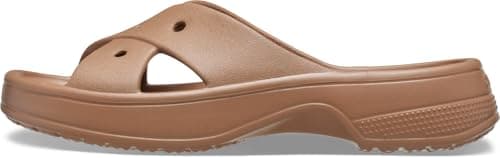 Image of Crocs Women Slide,Classic Womens Cross Strap,Milk Chocolate,5 UK Women