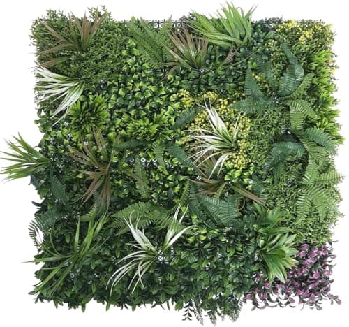 Image of M.J COMFY-LIFE Artificial Green Wall Panels 1m x 1m - UV Resistant Hedge Privacy Screen for Indoor/Outdoor - Realistic Grass Plant Wall Fence for Garden, Balcony, Wedding, Office,Decoration