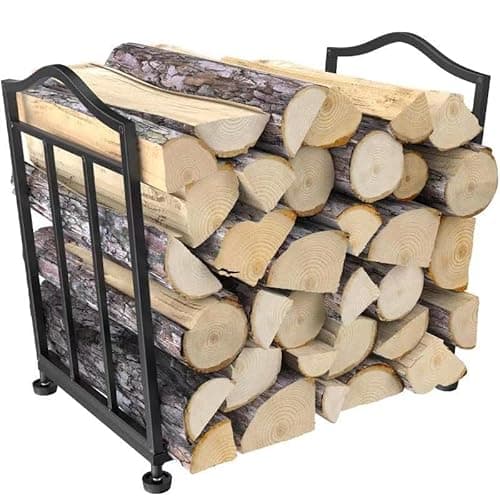Image of STLOVe® Firewood Racks, Metal Fireplace Rack, Indoor Outdoor Folding Fireplace Log Rack, Open Log Holder for Wood Storage, Keeps Firewood Neat,Drying, Fit On Garden,Beside Fire Pits(Not Include Wood)