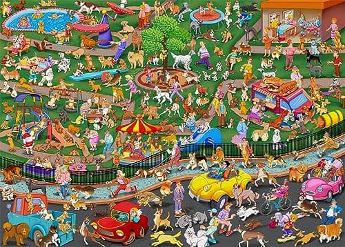 Image of HUADADA The Dog Party Jigsaw Puzzles for Adults 1000 Piece Fun Dogs Park Jigsaws 1000 Pieces for Adults Gifts