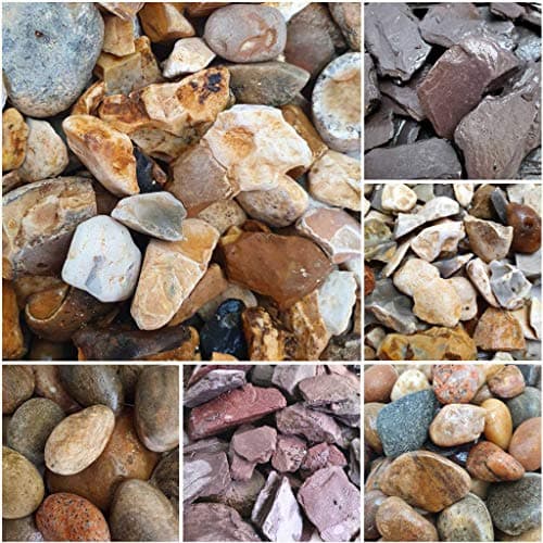 Image of Elixir Gardens Decorative Coloured Stones Pebbles Cobbles Slate Paddlestones Gravel Chippings Aggregate Various Sizes 1kg-1000kg | (20kg x 1, Golden Gravel 10-20mm)