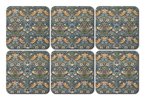 Image of Castle Melamine William Morris Strawberry Thief Coasters - Set of 6