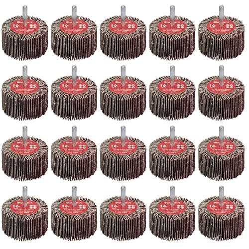 Image of 60 Grit 60mm Flap Wheel Disc Abrasive Sanding Pads for Drills 6mm Shank 20pc