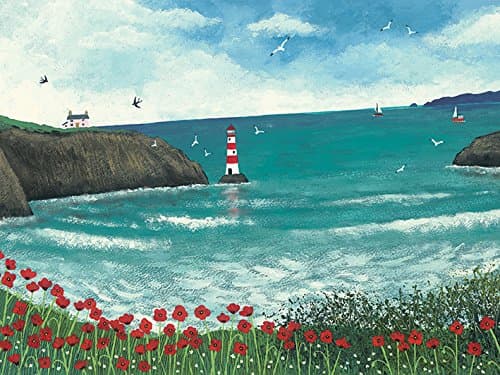 Image of The Art Group Jo Grundy (the Lighthouse At Poppy Bay) -Canvas Print 30 x 40cm, Wood, Multicolour, 30 x 40 x 1.3 cm