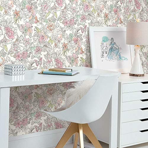 Image of Disney Princess Royal Floral Self Adhesive Wallpaper