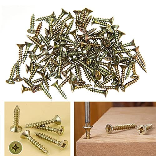 Image of TERF® Multi Purpose Screws 3.5 X 20mm Pozi Flat Double Countersunk Zinc Yellow Screws For PVCu Wooden Timber Chipboard MDF and other similar types Screw Size 3.5 X 20mm - Pack of 200
