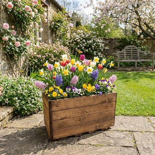 Image of Charles Taylor Regular Open Wooden Garden Veg Trough Planter