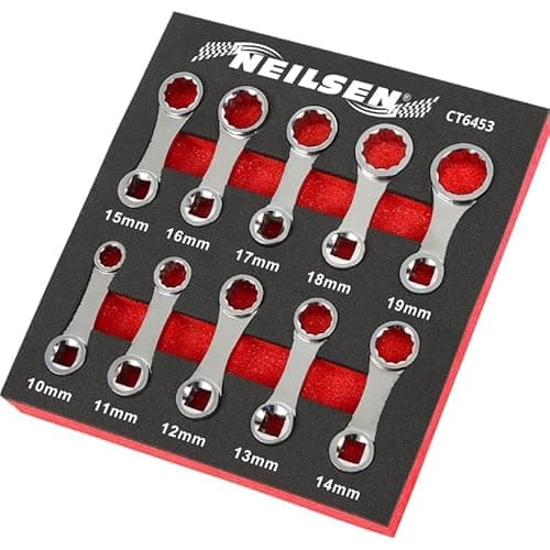 Image of Torque Wrench Spanner 12 Point Adaptor Set 3/8 Drive Metric 10pc 10mm - 19mm
