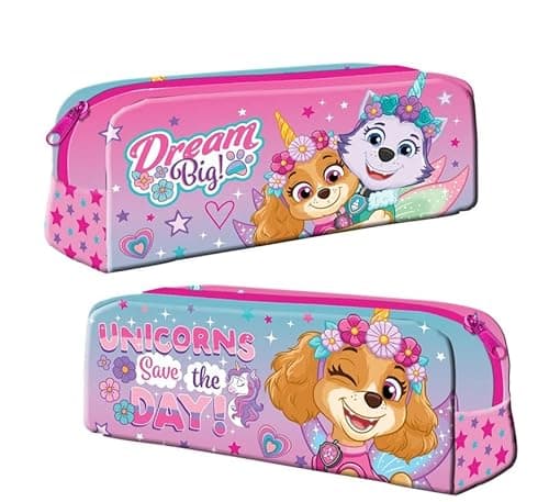 Image of TDL Paw Patrol Pencil Case – Featuring Everest & Syke in Pink Design – Durable School Stationery Organizer
