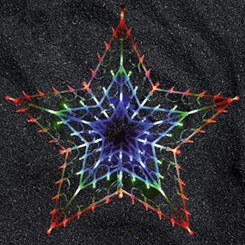 Image of 100 LED Multicolour Star Window Light Christmas Decor 8 Functions 53 x 52cm