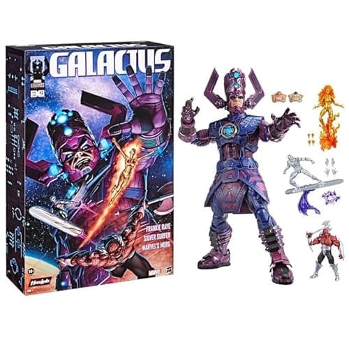 Image of Marvel Legends HasLab Galactus 32-inch Action Figure Toy, 14+ Years, Includes Silver Surfer and 2 Other Figures and Accessories
