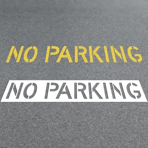 Image of Geelin 16"x 89" No Parking Stencil 11.8" PE Painting Letter Stencil Large Reusable Curb & Pavement Marking Template for Traffic Curb Marking Pavement Sign