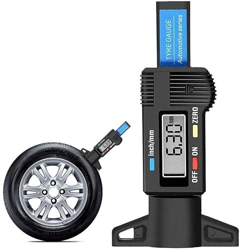 Image of Tafunkun Portable Digital Tyre Tread Depth Gauge, 0-25.4mm/1 Inch Tread Depth Checker, Easy-to-Read Display for Cars, Trucks