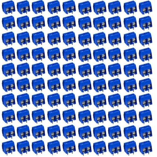 Image of RUNCCI-YUN 100pcs 5mm Pitch 2 Pin PCB Mount Screw Terminal Block blue(100pcs 2 Pin)