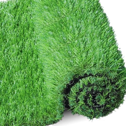 Image of Artificial Grass 40mm & 30mm Pile High | Pet-Friendly Natural & Realistic High Density Fake Grass Turf for Garden, Balcony, Patio | UV-Resistant | Low Maintenance Lawn (40mm Height, 1m x 1m)