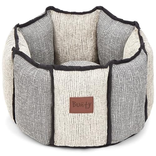 Image of Bunty Windsor Dog Bed Small - High Sided Washable Dog Bed, Super Plush Dog Sofa Bed Design with Plump Stuffing & Fabric - Calming Dog Beds, Pet Bed & Cat Bed - Fossil Grey 50cm