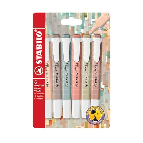 Image of STABILO swing cool NatureCOLORS - Highlighter - Pack of 6 - Assorted Colours