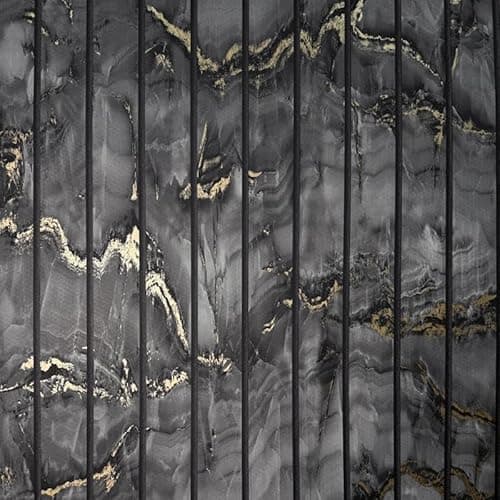 Image of Fine Decor FD44057 Marble Slat Panel Luxury Wallpaper, Charcoal