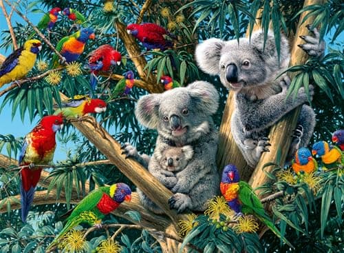 Image of Ravensburger Koalas in a Tree 500 Piece Jigsaw Puzzle for Adults and Kids Age 10 Years Up