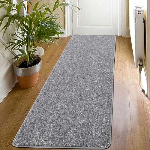 Image of SHACOS Carpet Runners for Hallways Grey 60x180cm Non Slip Hallway Runner Rug Super Absorbent Kitchen Mat Washable Long Floor Runner Rugs for Entryway Laundry Room