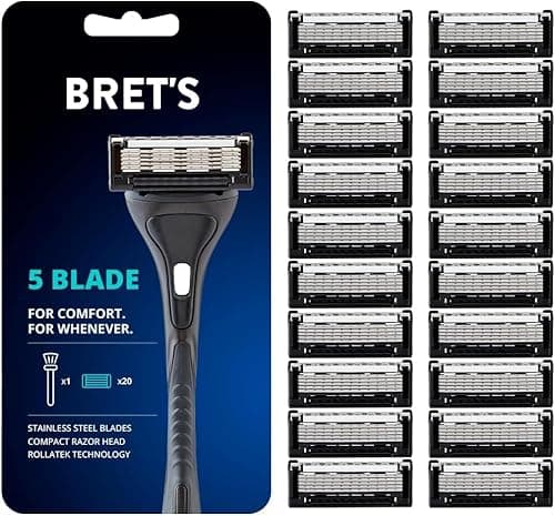 Image of Bret’s Razor - British-Engineered Blade Cartridge - Chrome Metal Handle - Bold Color Design - Handle With Precision - Premium Quality Razor Men - Luxury & Comfort in Every Touch
