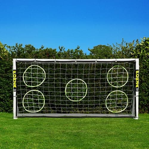 Image of FORZA 8ft x 4ft Football Goal | Durable All Weather uPVC with Quick & Easy Assembly - Optional Target Sheet, Football & Carry Bag - Ideal for Home Gardens and Clubs (Goal & Target Sheet)